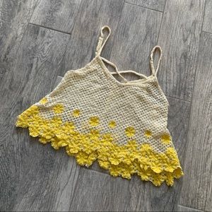 Free People Flowy Crochet Top 💛✨